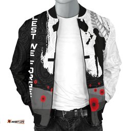 Anzac Day Men Bomber Jacket, New Zealand Australia Lest We Forget