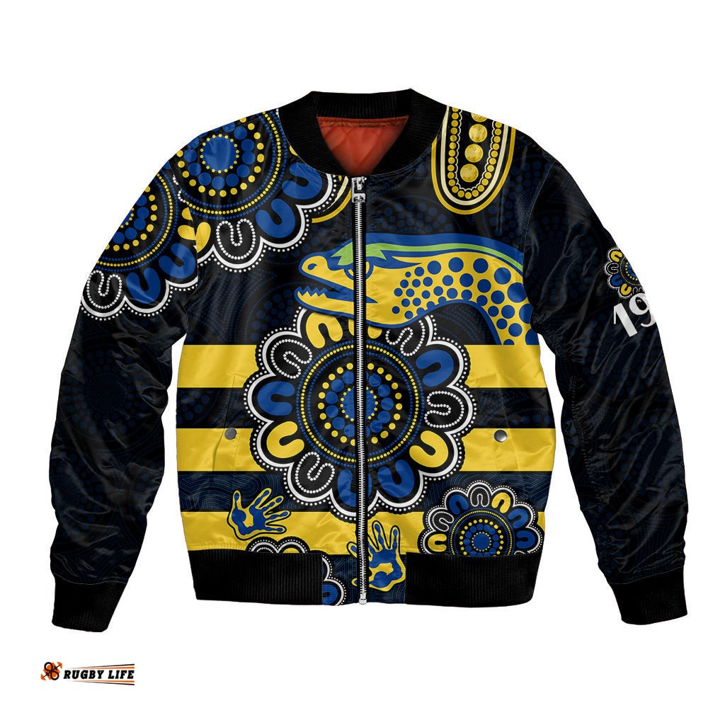 NRL Parramatta Eels Rugby Bomber Jacket Eels 1947 Aboriginal