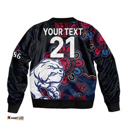 Custom Personalised AFL Western Bulldogs Dogs 1877 Aboriginal Bomber Jacket