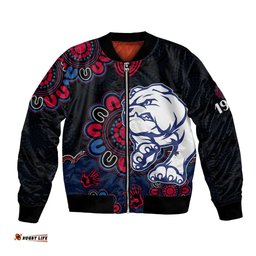 Custom Personalised AFL Western Bulldogs Dogs 1877 Aboriginal Bomber Jacket