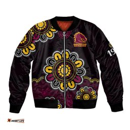 Custom Personalised NRL Brisbane Broncos Rugby 1987 Aboriginal Bomber Jacket