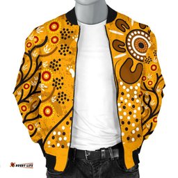Men's Bomber Jacket - Aboriginal Art In Spring Style