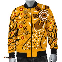 Men's Bomber Jacket - Aboriginal Art In Spring Style