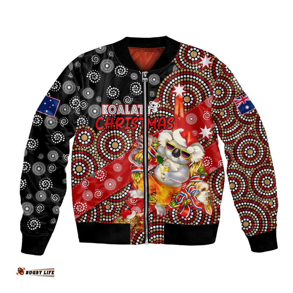 Koalaty Christmas Bomber Jacket Australia Koala Aboriginal