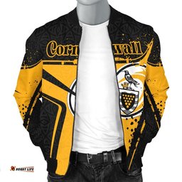 Custom Text Cornwall Rugby Personalised Men's Bomber Jacket - Cornish Rugby