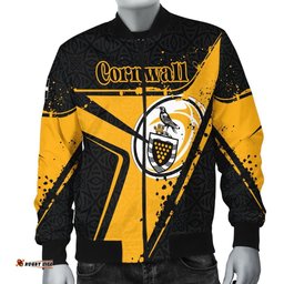 Custom Text Cornwall Rugby Personalised Men's Bomber Jacket - Cornish Rugby