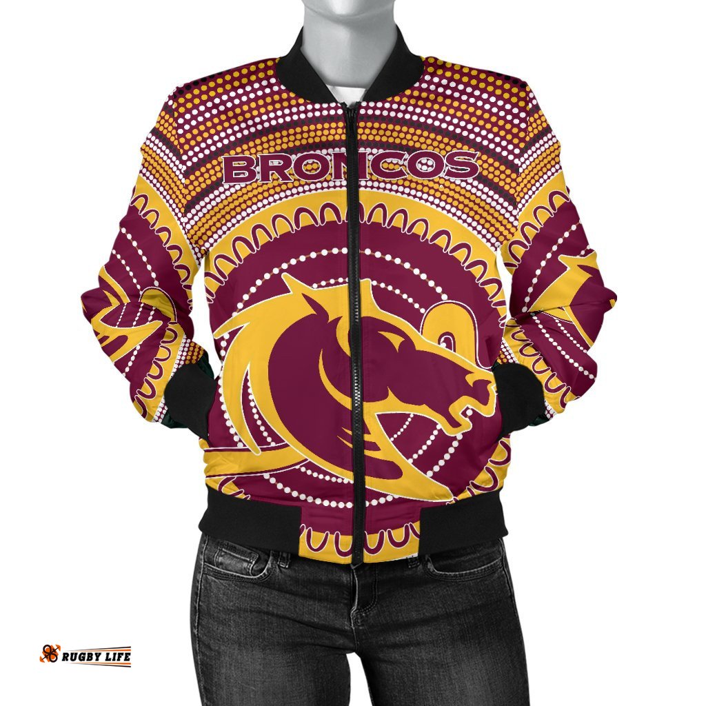 Brisbane Bomber Jacket For Women Broncos Aboriginal