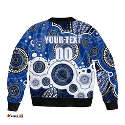 Custom Personalised And Number North AFL Bomber Jacket Aboriginal Patterns