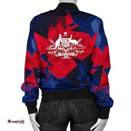 Bomber Jacket - Australian Coat Of Arms Jacket Kangaroo Symbol - Women