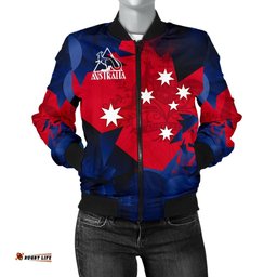 Bomber Jacket - Australian Coat Of Arms Jacket Kangaroo Symbol - Women
