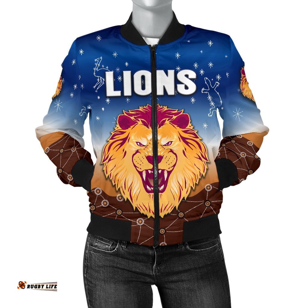 Brisbane Lions Women Bomber Jacket Simple Indigenous