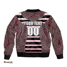 AFL - Saints Bomber Jacket Mix Dot Aboriginal
