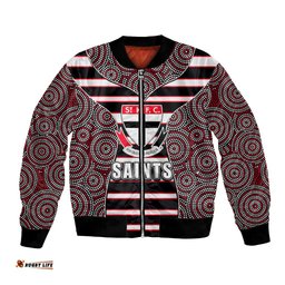 AFL - Saints Bomber Jacket Mix Dot Aboriginal