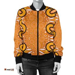 Aboriginal Women's Bomber Jacket - Indigenous Art Patterns Ver03
