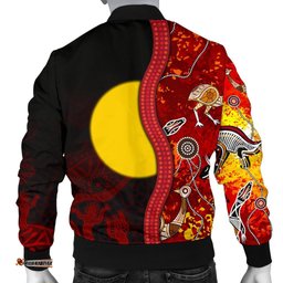 Aboriginal Men's Bomber Jacket - Red Indigenous Flag