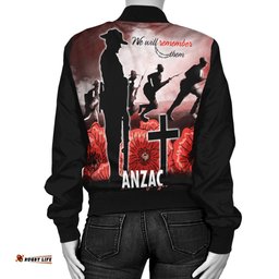 Anzac Day Women's Bomber Jacket - We Will Remember Them Special Version