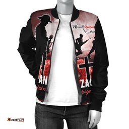Anzac Day Women's Bomber Jacket - We Will Remember Them Special Version