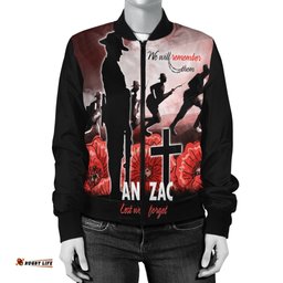 Anzac Day Women's Bomber Jacket - We Will Remember Them Special Version