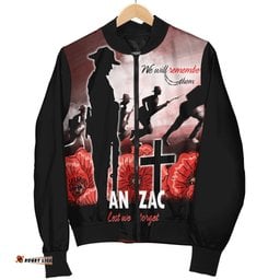 Anzac Day Women's Bomber Jacket - We Will Remember Them Special Version