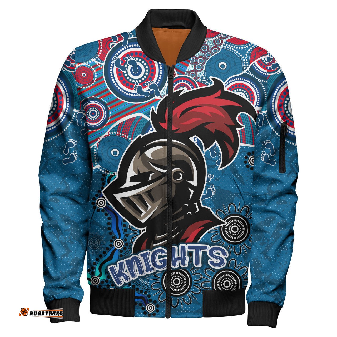 Knights Rugby Bomber Jacket - Custom Super Knights Bomber Jacket RLT13