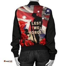 Anzac Women's Bomber Jacket - A Day We Will Never Forget