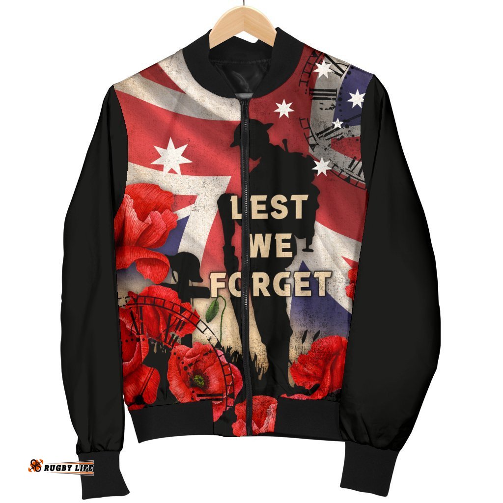 Anzac Women's Bomber Jacket - A Day We Will Never Forget
