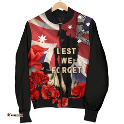 Anzac Women's Bomber Jacket - A Day We Will Never Forget