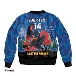 Custom Crows Football ANZAC Bomber Jacket Gallipoli Camouflage With Poppies