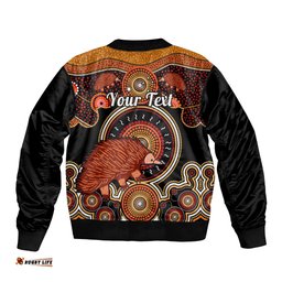 Personalised Australian Astrology Bomber Jacket Aboriginal Echidna Zodiac Sign