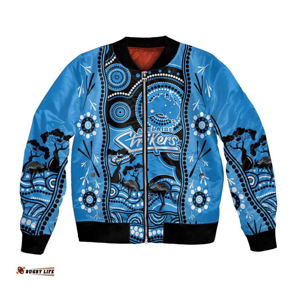 Adelaide Strikers Cricket Bomber Jacket Happy Australia Day Aboriginal Art