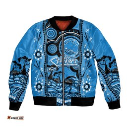 Adelaide Strikers Cricket Bomber Jacket Happy Australia Day Aboriginal Art