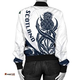Scottish Rugby Women's Bomber Jacket Thistle Vibes - White