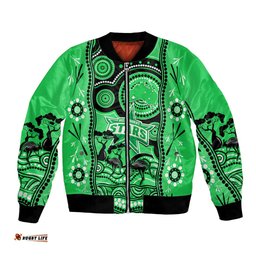 Melbourne Stars Cricket Bomber Jacket Happy Australia Day Aboriginal Art