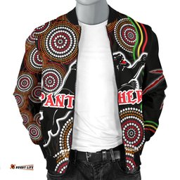 Panthers Black Men Bomber Jacket Indigenous Penrith Version