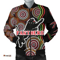 Panthers Black Men Bomber Jacket Indigenous Penrith Version