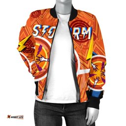 Melbourne Storm Bomber Jacket Simple Indigenous For Women - Orange
