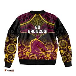 Broncos Rugby Bomber Jacket Brisbane 1987 Aboriginal Mix Polynesian Pattern