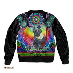 Personalised Australia Cancer Koala Zodiac Bomber Jacket Auz Astrology Aboriginal - Rainbow