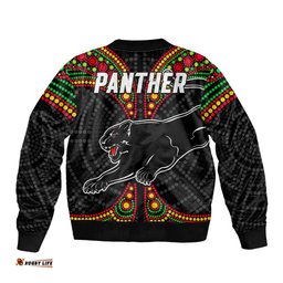 Panthers Liquorice Allsorts Rugby Aboriginal Bomber Jacket