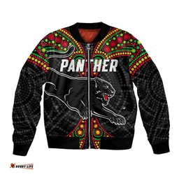 Panthers Liquorice Allsorts Rugby Aboriginal Bomber Jacket