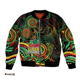 Panthers Rugby Aboriginal Art Bomber Jacket NAIDOC Indigenous Tribal
