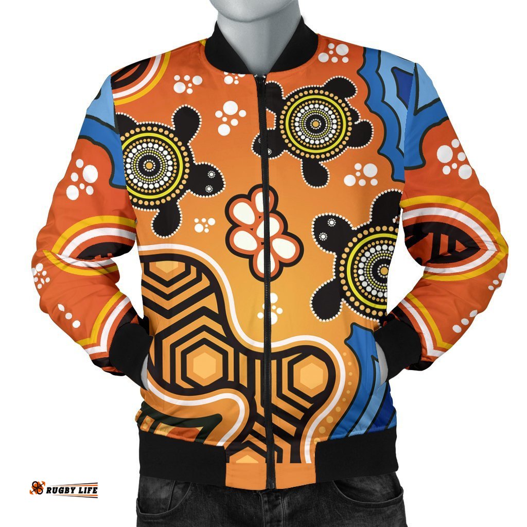 Aboriginal Men's Bomber Jacket - Indigenous Art Patterns Ver04