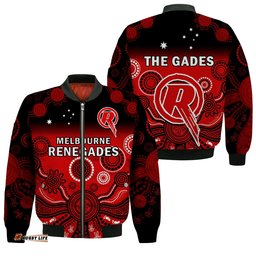 Melbourne Renegades Bomber Jacket Gradient Aboriginal Dot Painting