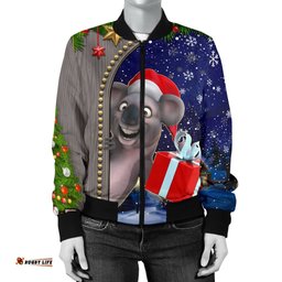Christmas Women's Bomber Jacket - Funny Koala Christmas