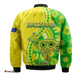 Australia Kangaroo Soccer World Cup Bomber Jacket Socceroos Aboriginal