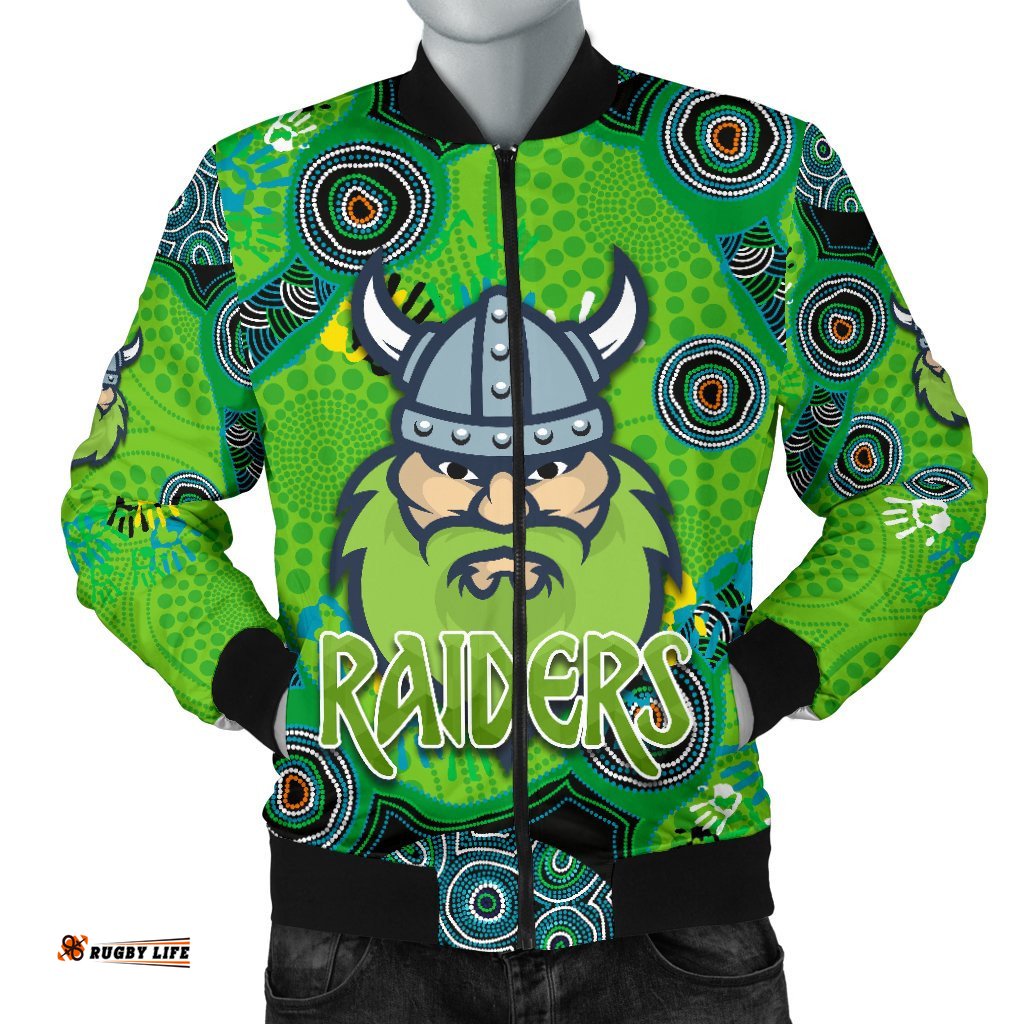 Canberra Men Bomber Jacket Raiders Viking Indigenous