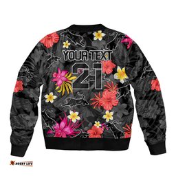 Custom Panthers Rugby Bomber Jacket Beautiful Floral Pattern Spring Summer Vibe