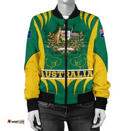 Bomber Jacket - Australian Coat Of Arms Jacket Koala - Women