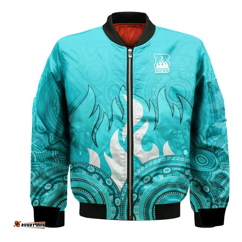 Custom Personalised Brisbane Heat Indigenous Aboriginal Arts Bomber Jacket