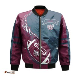 Manly Warringah Sea Eagles Bomber Jacket Flame Ball - NRL